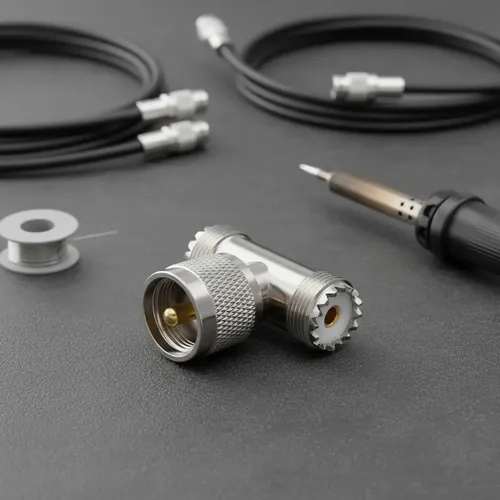 Conector Uhf Macho Pl259 Para 2 Uhf Fêmea