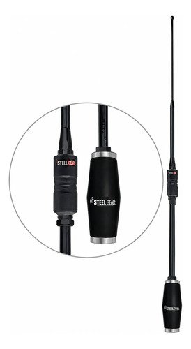 Antena Radio Px Argentina Viuva Negra Steelpar 1,63m Rp2024 Preto