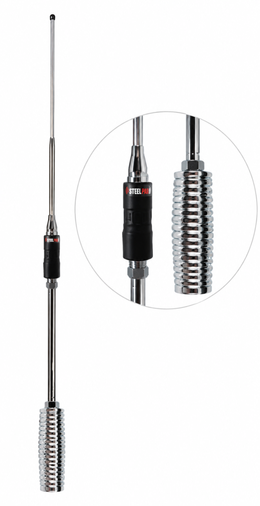 RP2022 - Antena PX Movel (Viuva Negra) Cromada com Mola