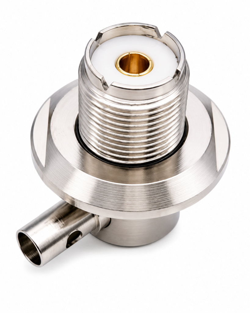 Conector UHF Femea Cachimbo 90 graus