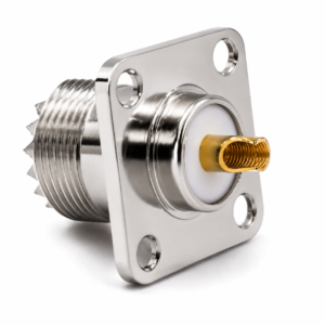 Conector UHF Femea Base quadrada para Painel
