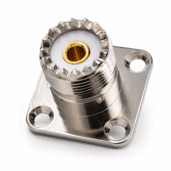 Conector UHF Femea Base quadrada para Painel