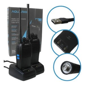 2 Rádio Profissional Aquário Ht-50u Uhf Homologado Anatel Preto 462 Mhz 127/220v
