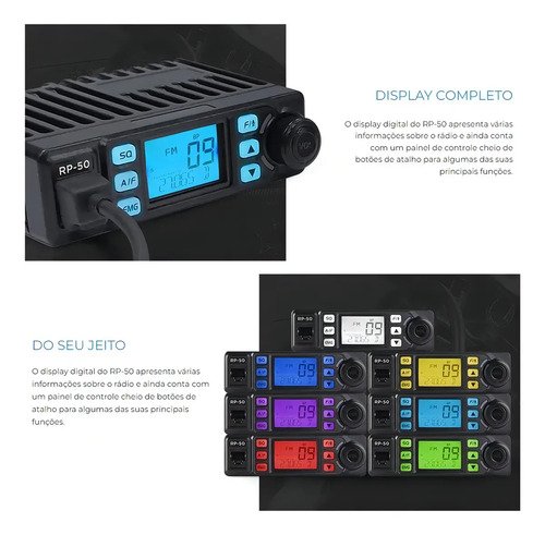 Rádio Px 80 Canais Am/fm Rp-50 Aquário 12v Homologado Anatel