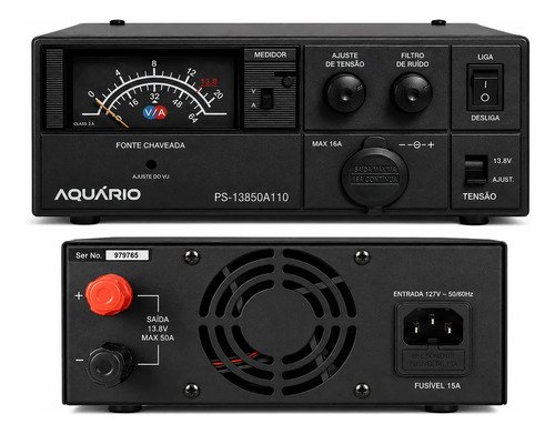 Fonte Analógica 50a Aquário Ps-13850a110 Para Rádio Px Vhf 127v