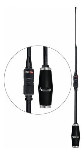 Antena Radio Px Argentina Viuva Negra Steelpar 1,63m Rp2024 Preto