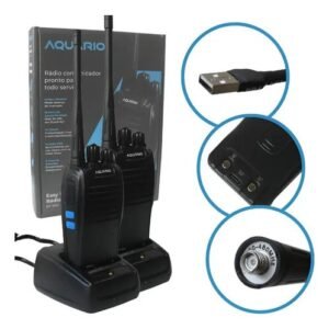2 Rádio Profissional Aquário Ht-50u Uhf Homologado Anatel Preto 462 Mhz 127/220v