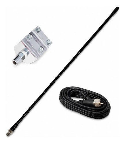 CB-60 - Kit Antena PX 60cm 1000W com Suporte e Cabo